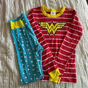 Hanna Andersson Red and Blue Star Pajama Set Wonder Woman